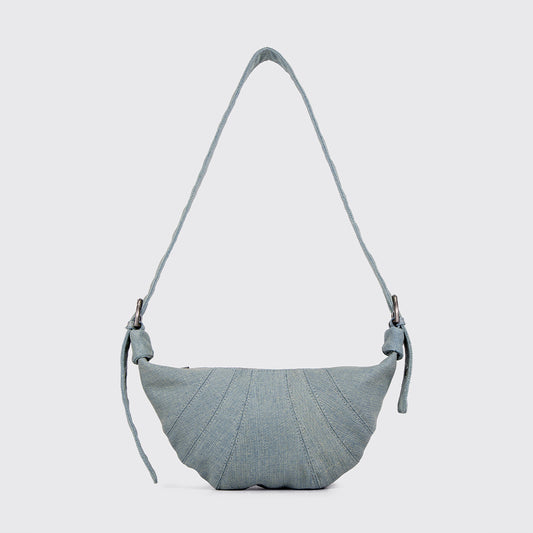 Elaiza（エライザ）デニムクロワッサンバッグ ライトブルー