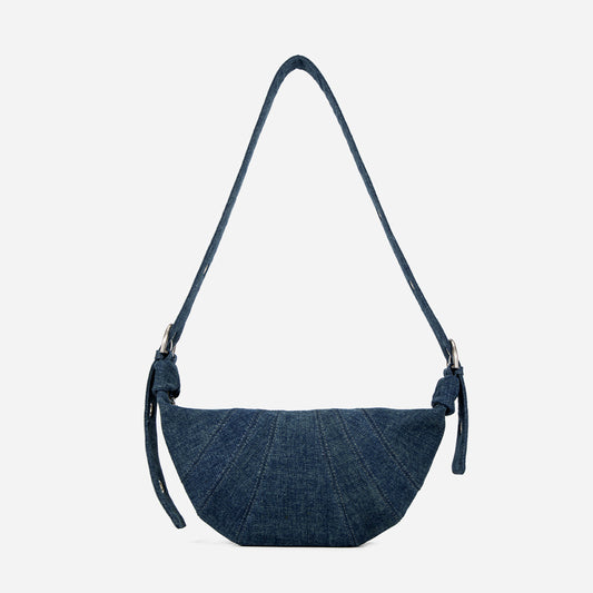Elaiza（エライザ）デニムクロワッサンバッグ ディープブルー